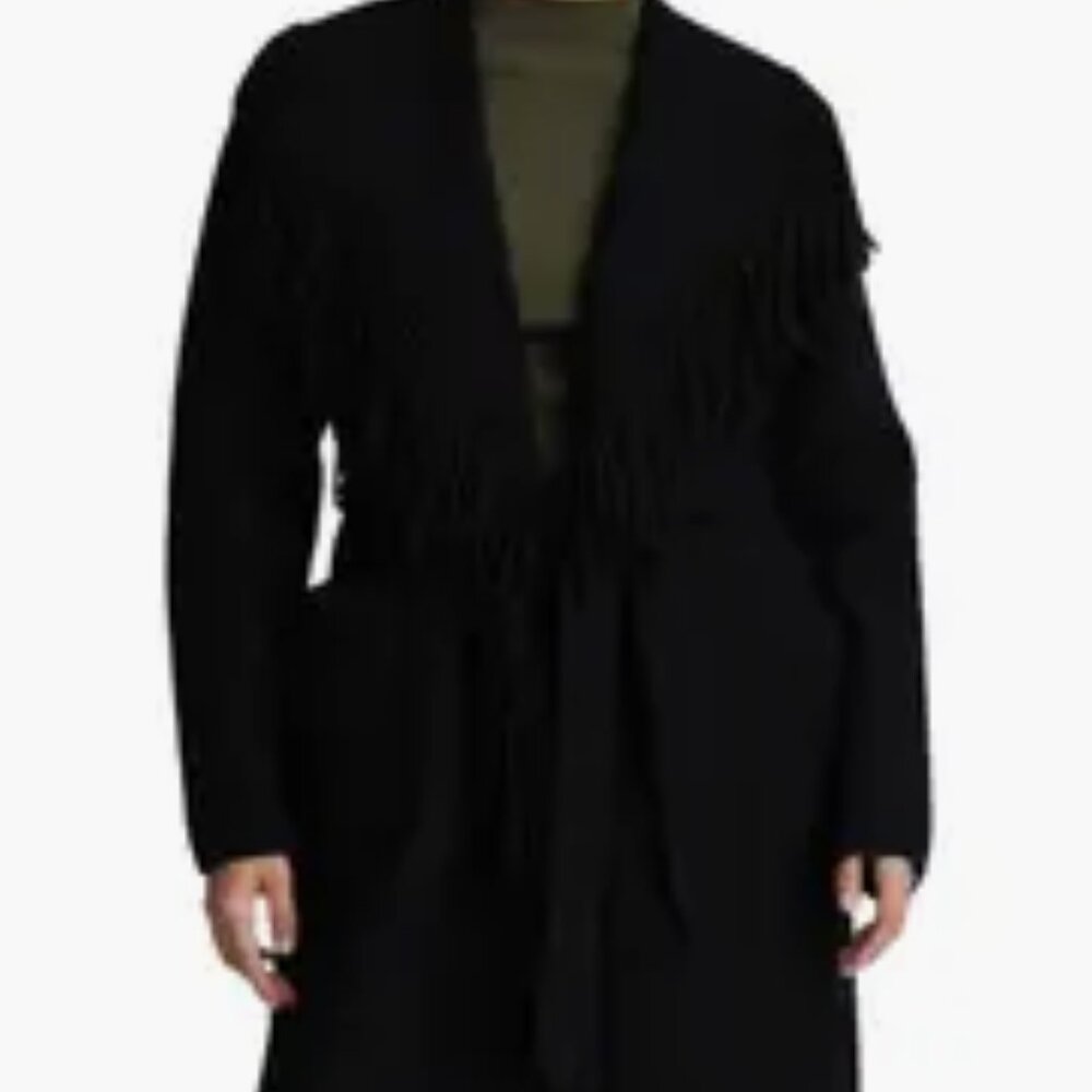 NWT Tahari fringe sweater coat, XL